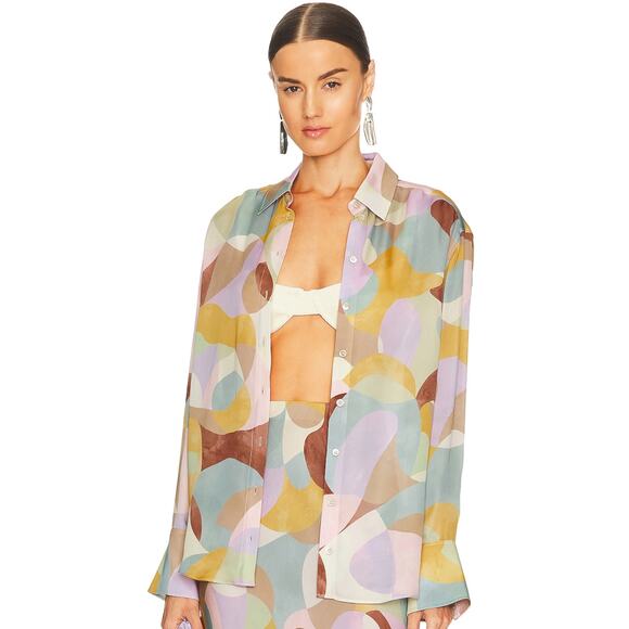 L'Academie Aubrey Blouse in Artist Palette Multi NWT Size XS - Picture 1 of 5